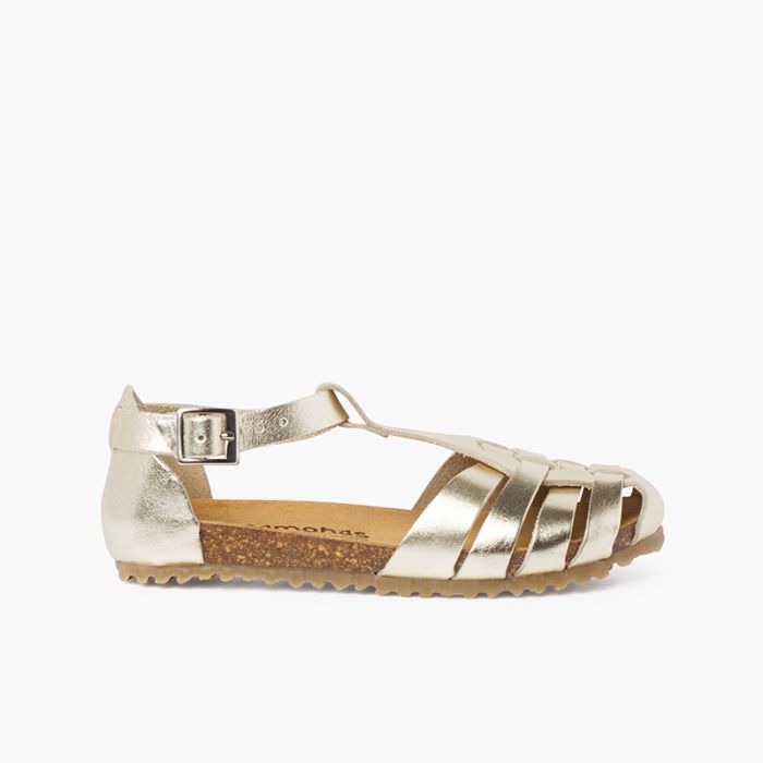  Woman and children leather sandals with bio sole