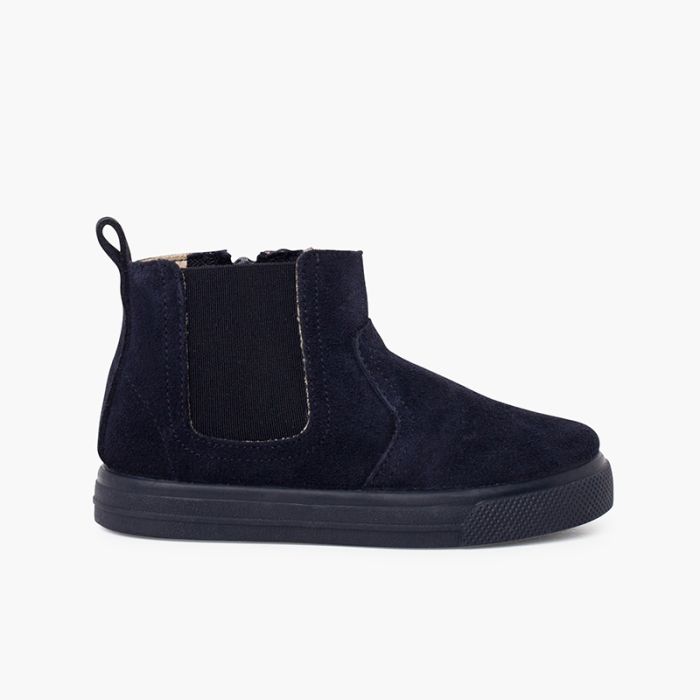 Wide sole boots with zip and elastic for kids
