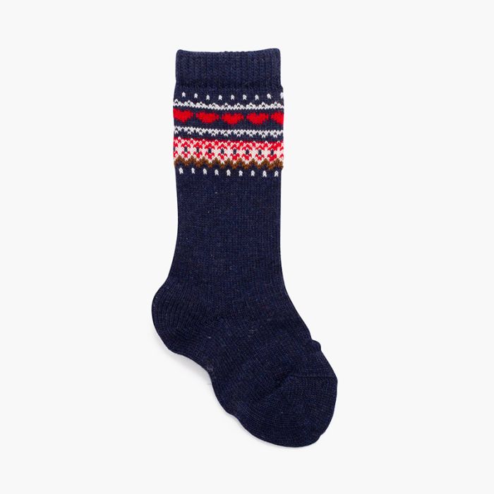 Geometric striped patterns high socks