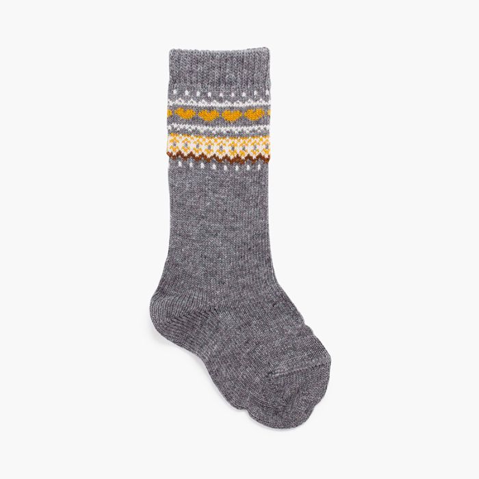 Geometric striped patterns high socks