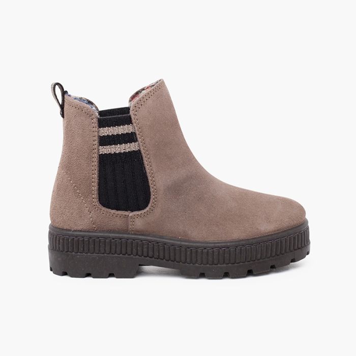 Striped side elastic split sock boot