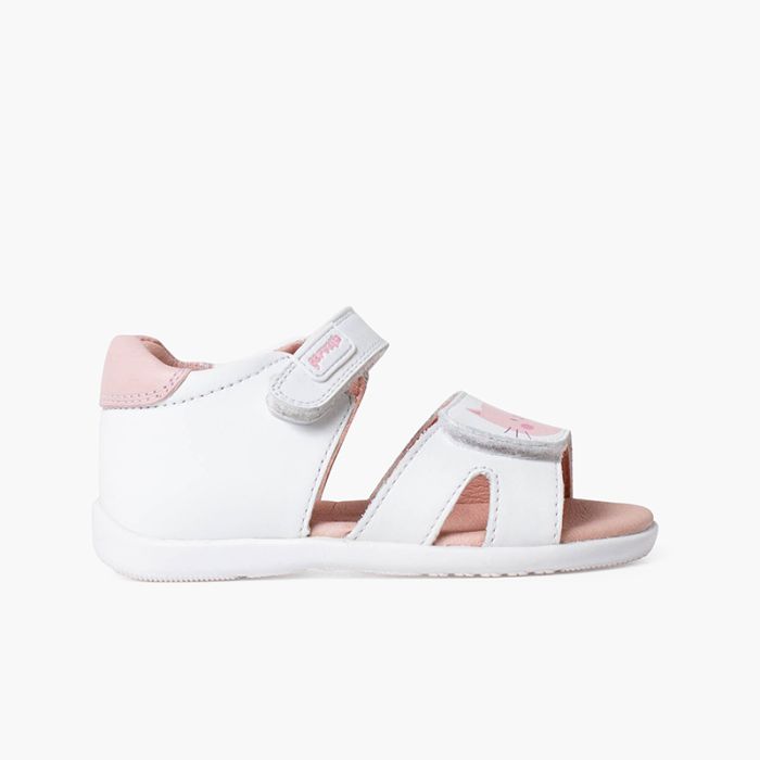 Girl's Cat and Mouse Sandals with riptape Closure 
