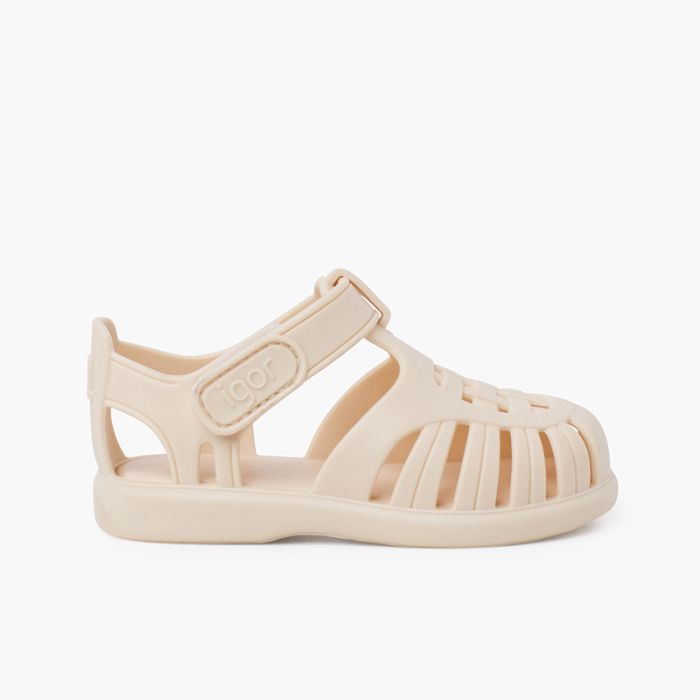 Tobby solid jelly sandals with riptape