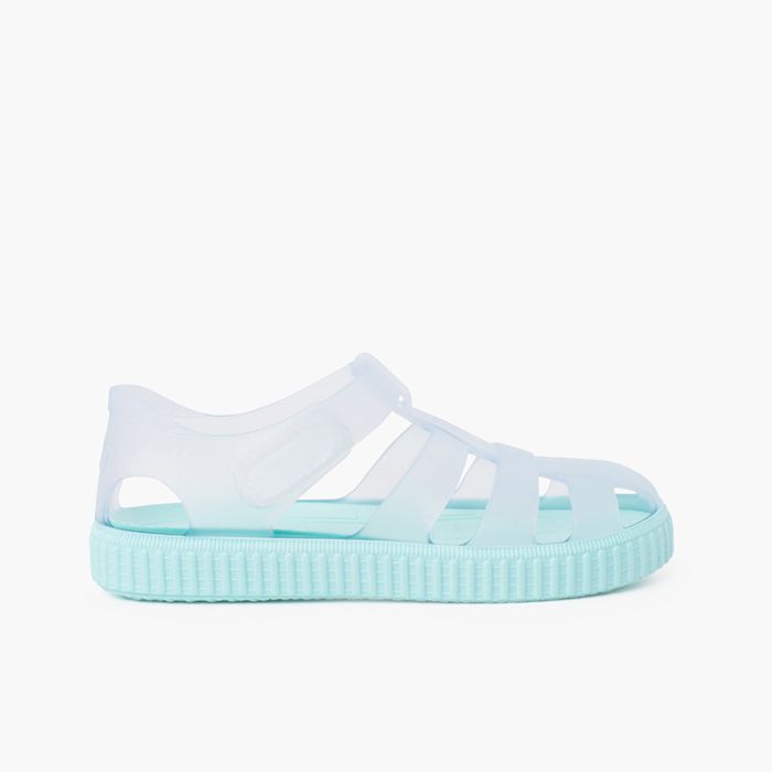 Jelly sandals coloured soles type trainers