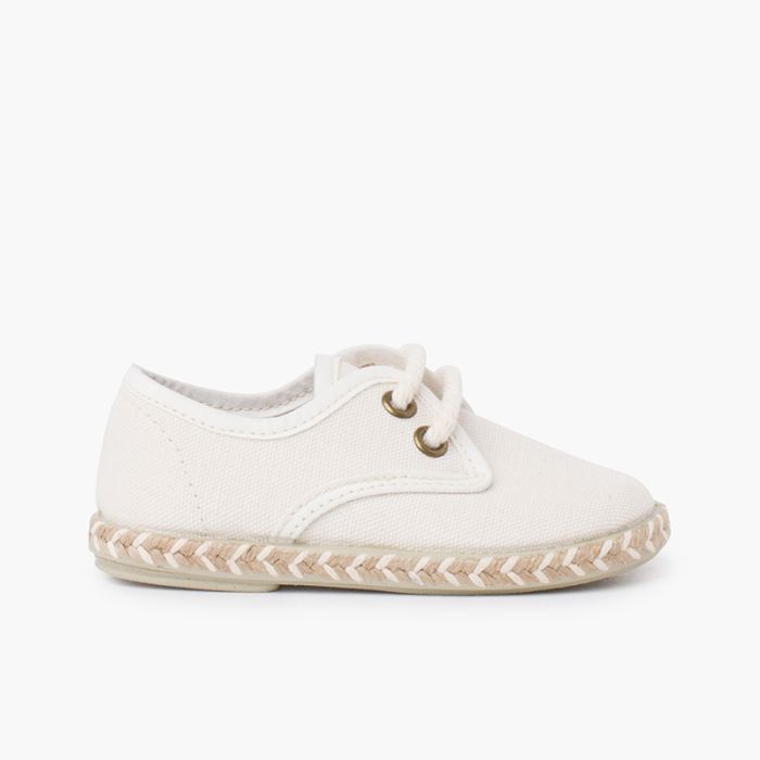 Boy's canvas blucher with two-tone jute sole