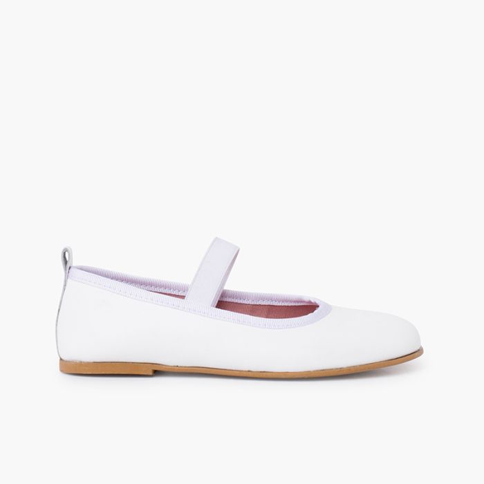 Nappa Ceremony ballet pumps with elastic strap