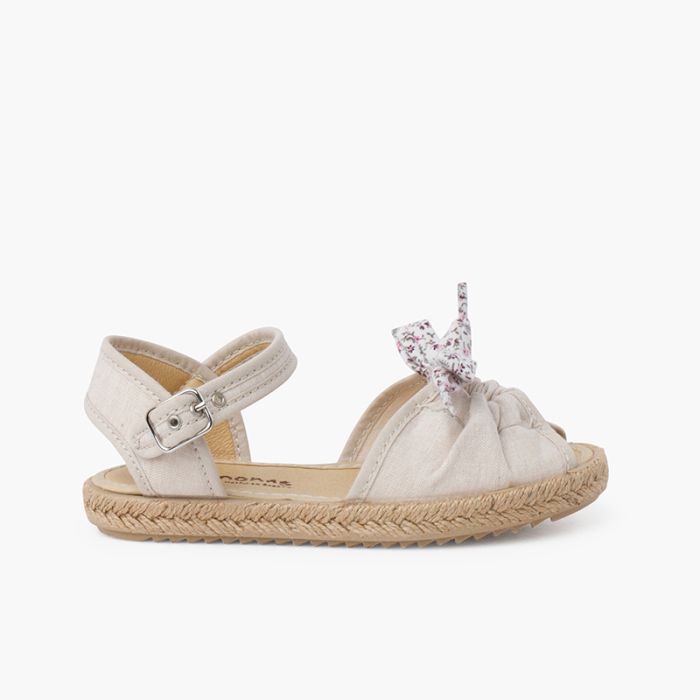 Liberty bow espadrilles with buckle closure