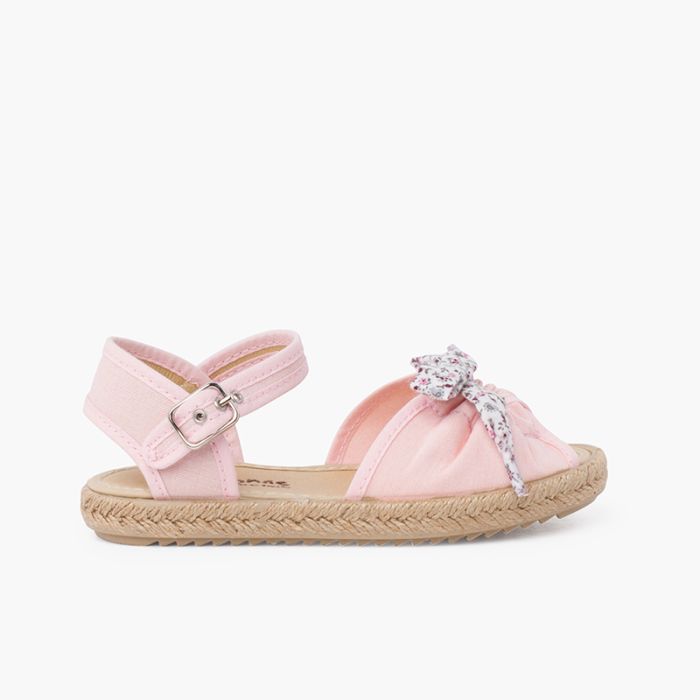 Liberty bow espadrilles with buckle closure