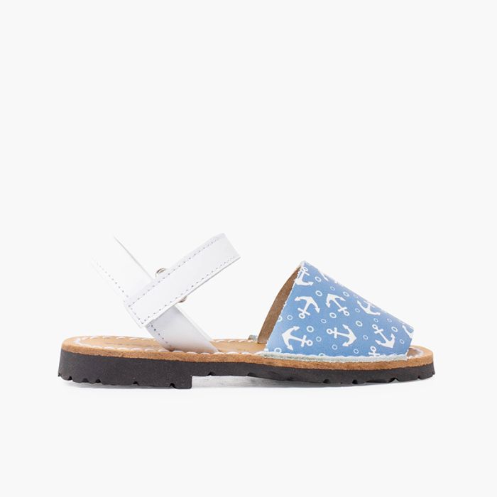 Anchors bicoloured menorcan sandals with riptape