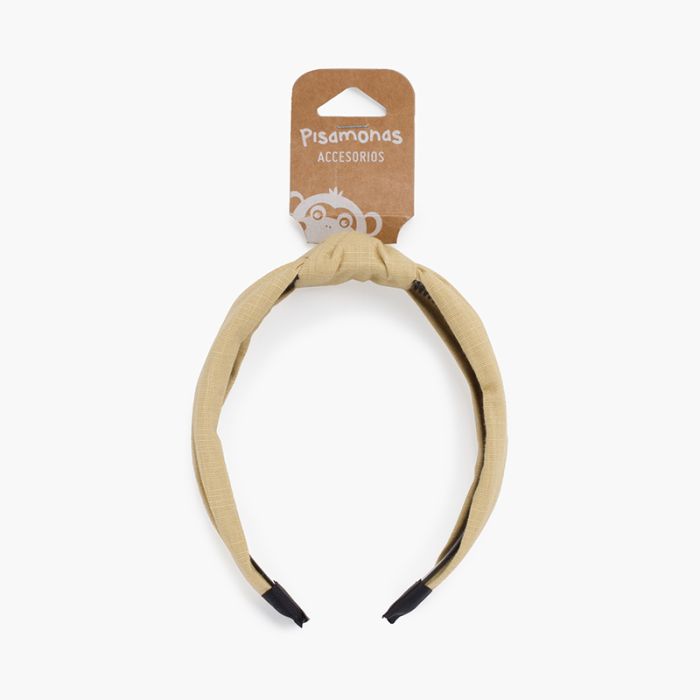 Wide linen knot headband