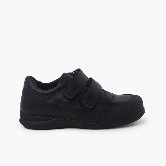 Double riptape reinforced toe school shoes