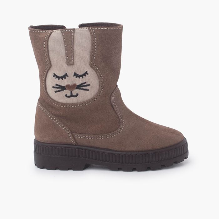 Rabbit elastic suede boots