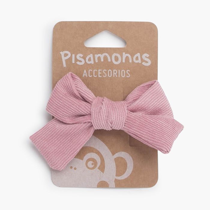 Micro corduroy bow hair duck clip