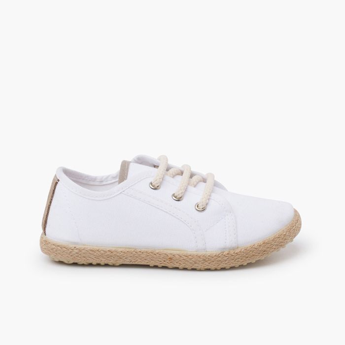 Canvas lace-up trainers espadrille style