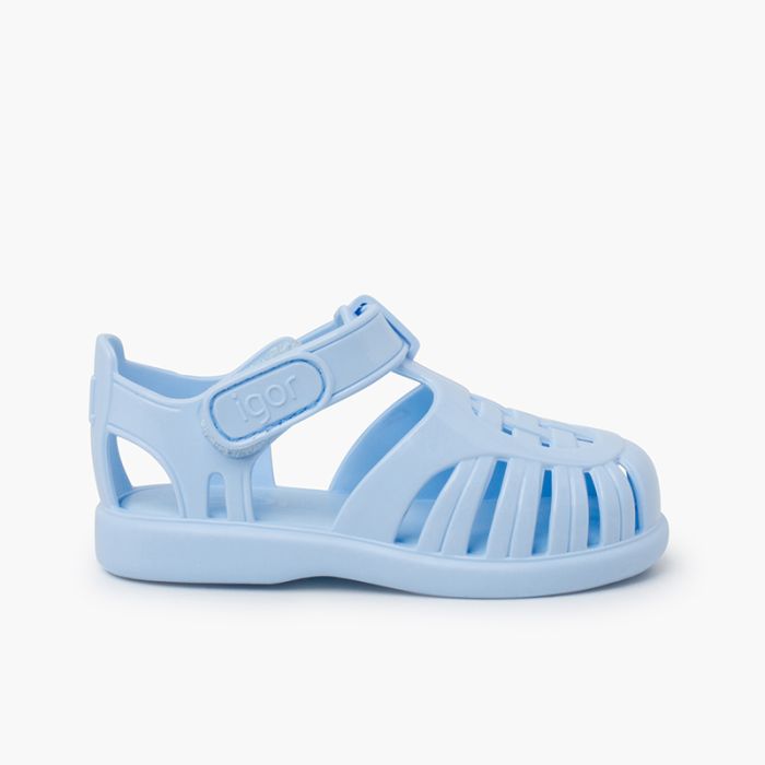 Glossy Jelly Sandals Adhesive Strap