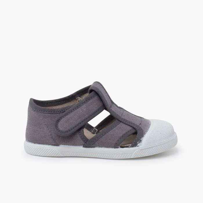 Eco canvas sandals rubber toecap