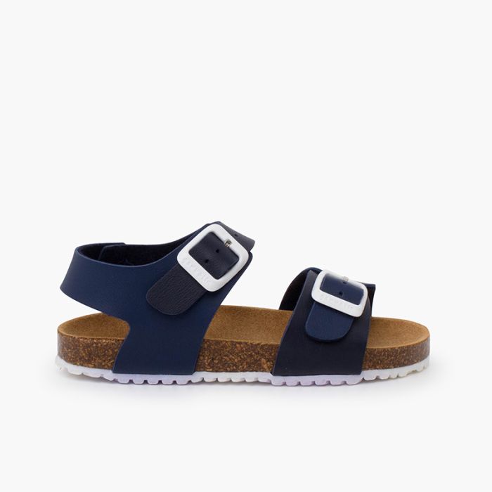 Bio child's sandals buckle fastening white sole