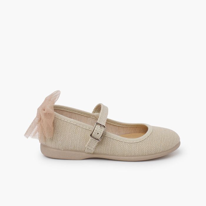 Ceremony Mary Janes with tulle back bow