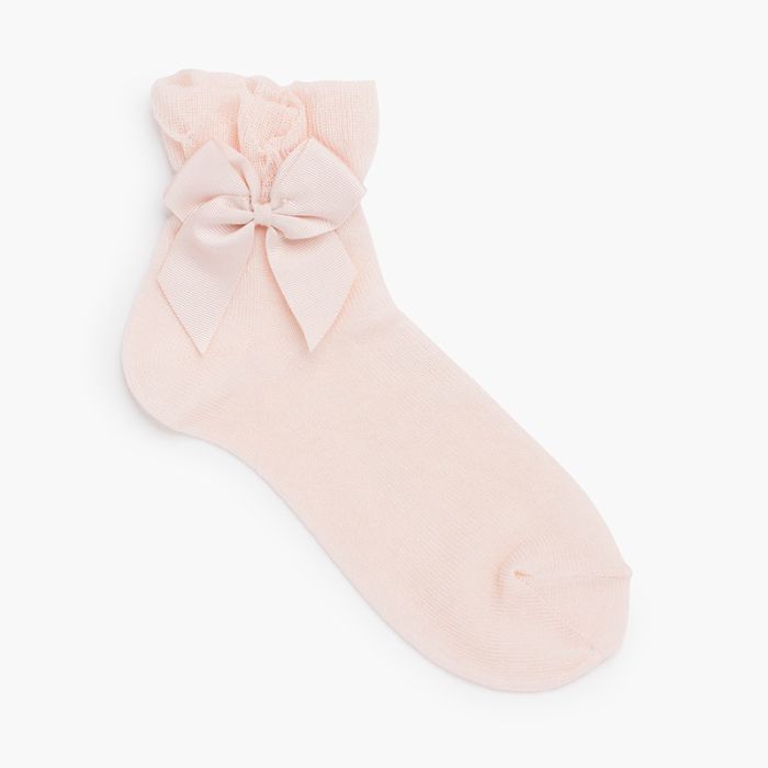Ceremony socks with tulle cuffs and bow