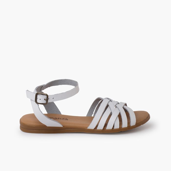 Crossed straps sandals ankle bracelet