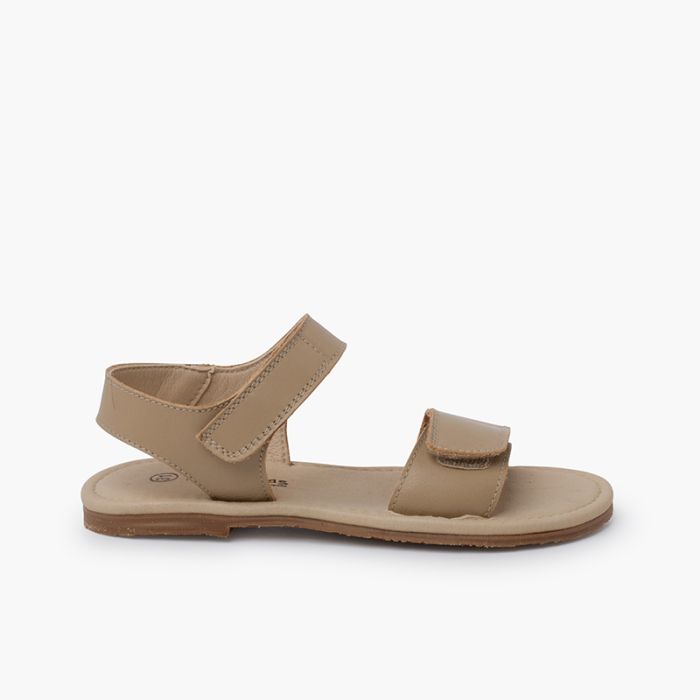 Nappa leather sandals adherent straps