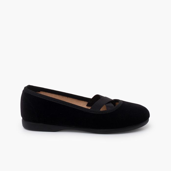 Velvet flats top