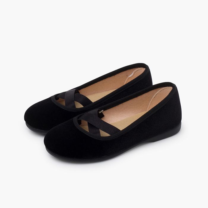 Velvet ballet style flats