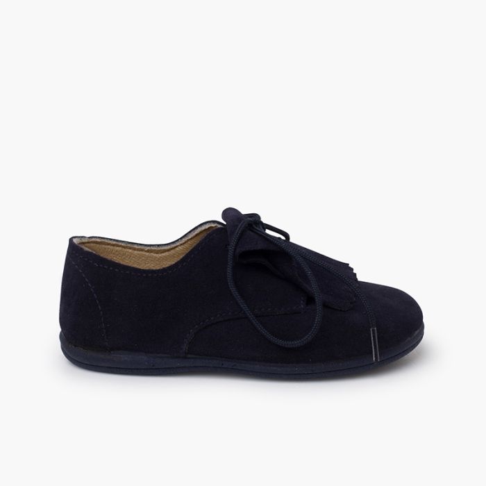 Suede Bluchers Fringed Tongue