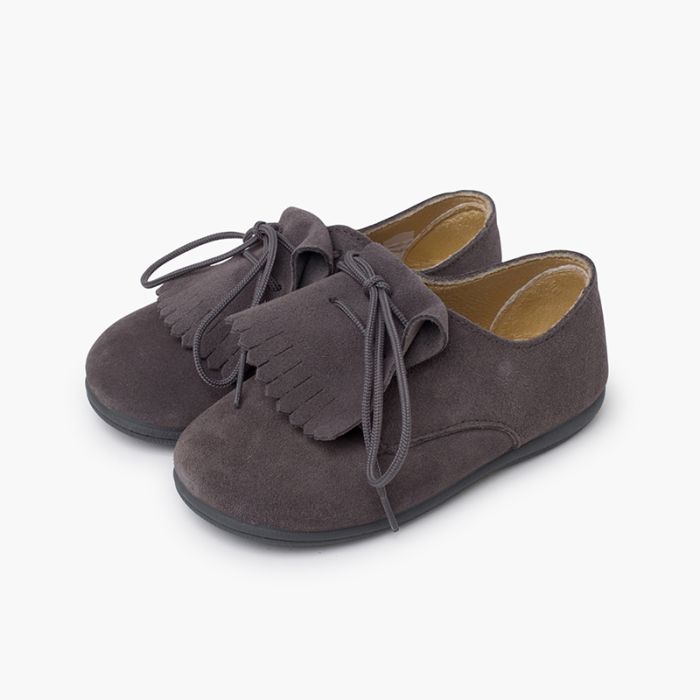 Suede Bluchers Fringed Tongue