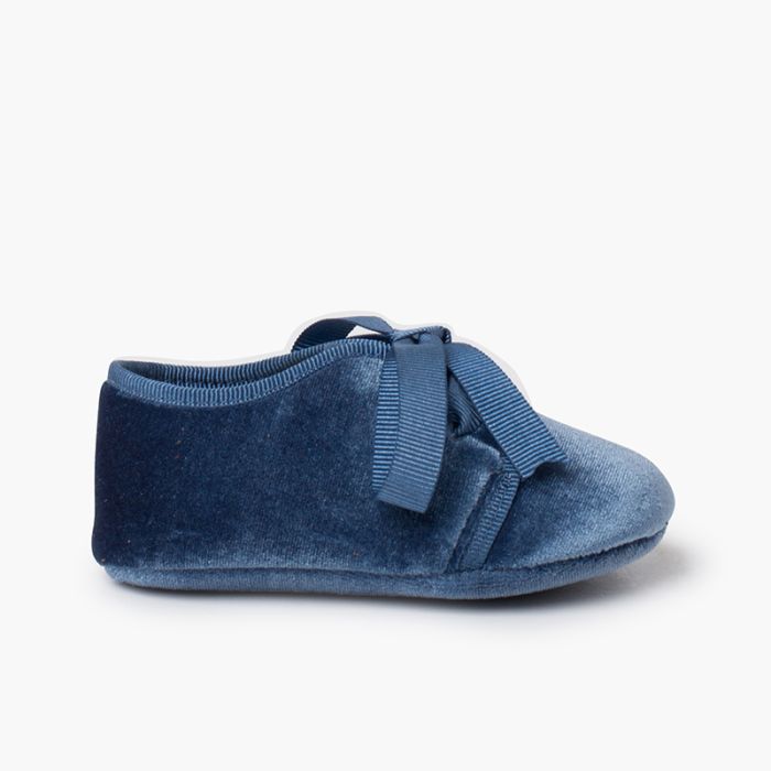 Velvet baby bluchers faya ribbons
