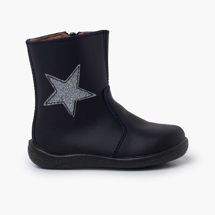 Washable Leather Star Boots for Girls