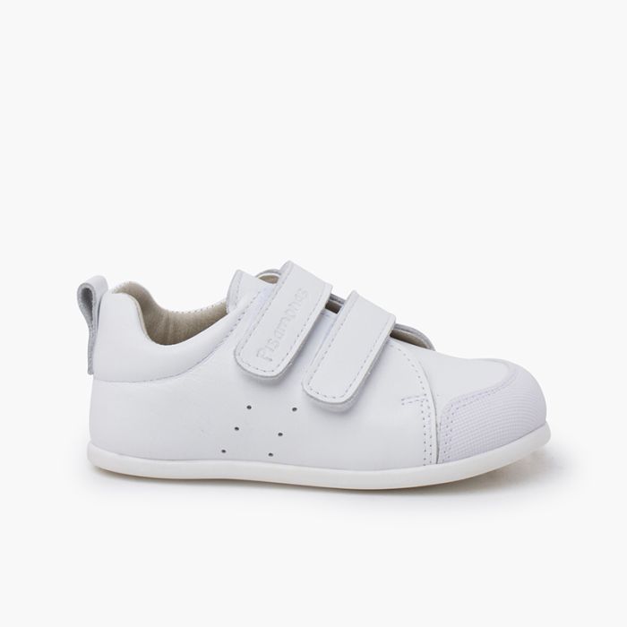 Soft trainers leather double hook-and-loop fastener