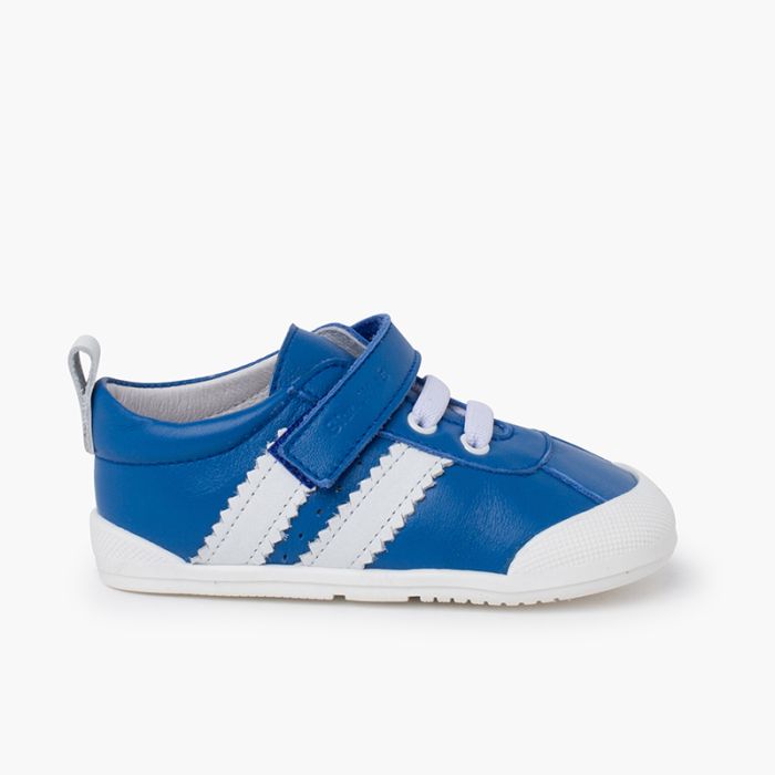 Blanditos white striped hook-and-loop sneakers