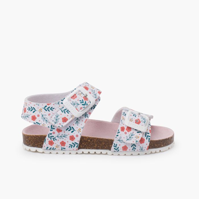 Bio sandals flowers hook-and-loop strap
