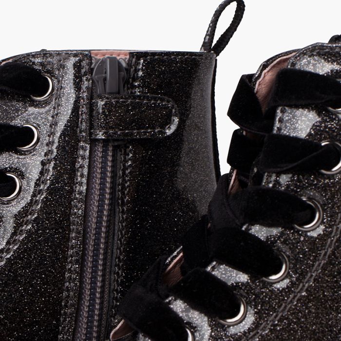 Glitter biker boots top