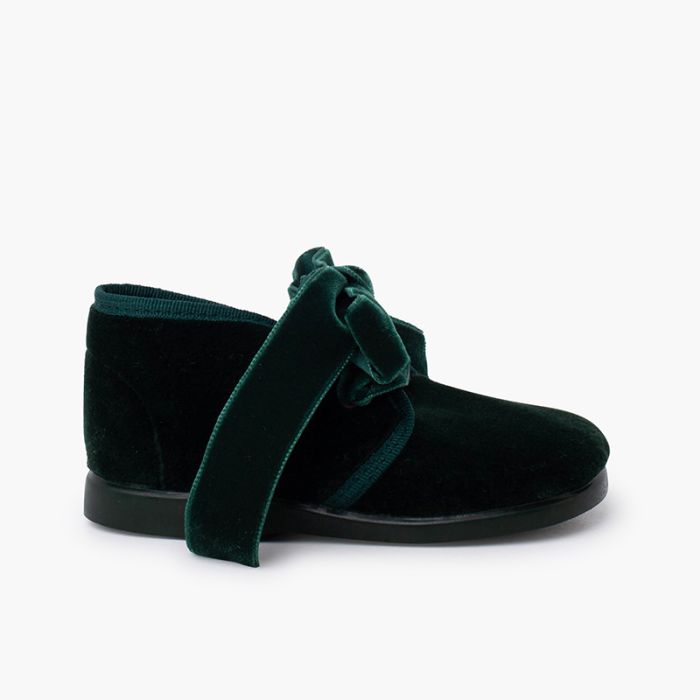 Children booties velvet bow