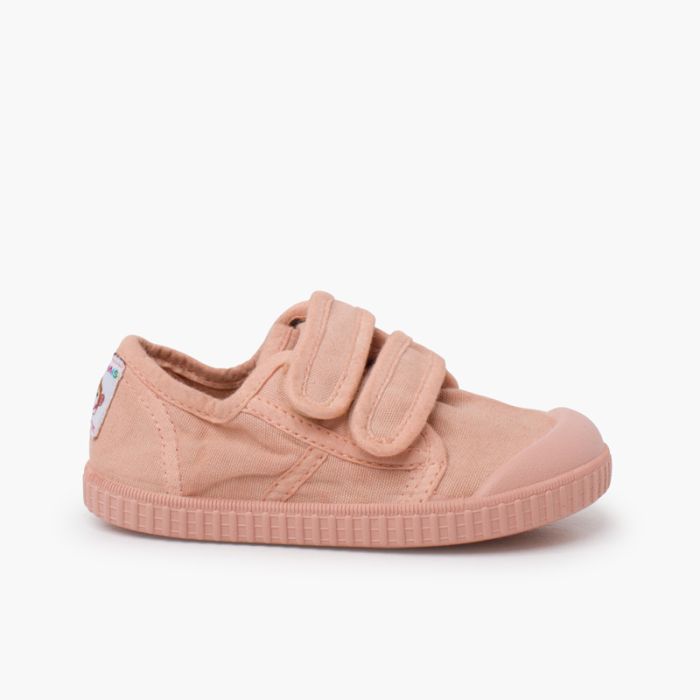 Barefoot wide canvas trainers matching sole