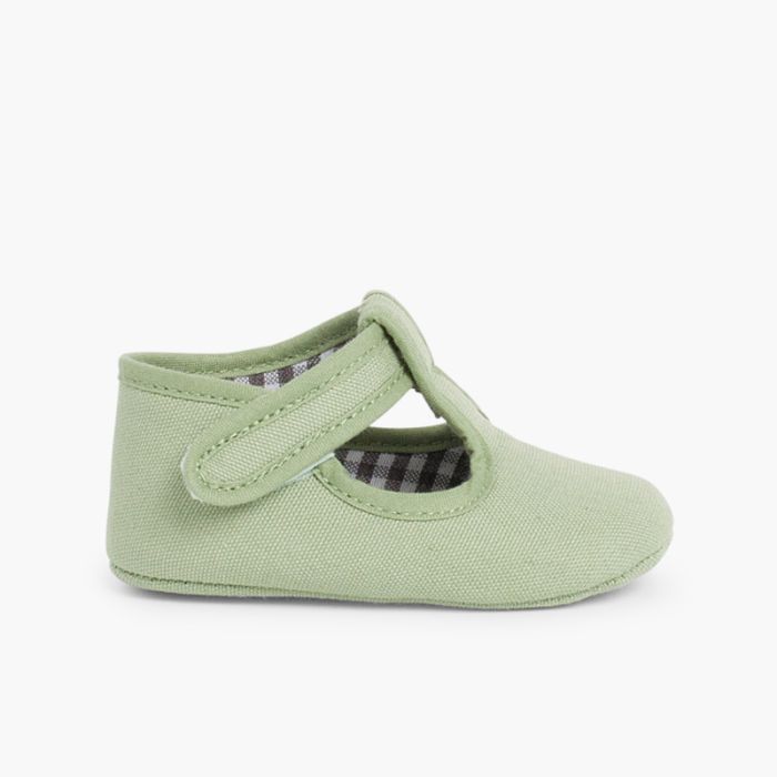 Baby Boys Canvas T-Bar shoes with loop fasteners 
