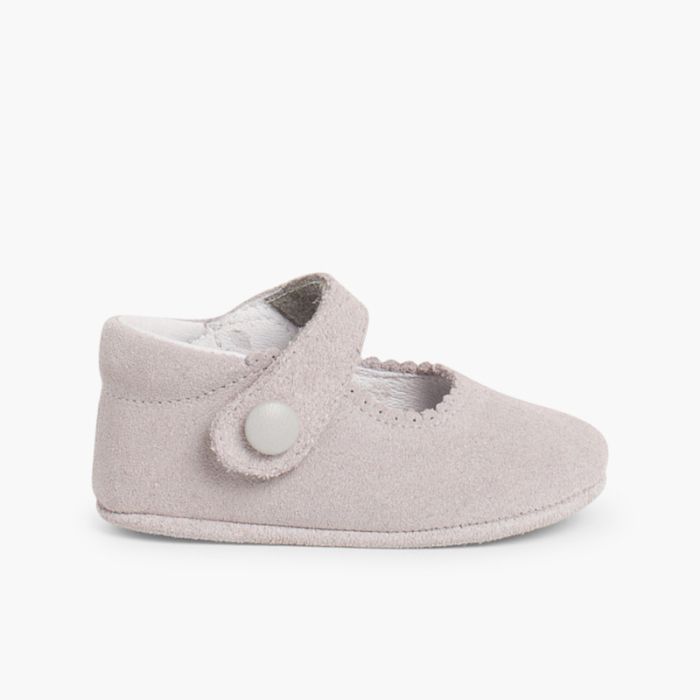 Baby Suede loop fasteners Mary Janes 
