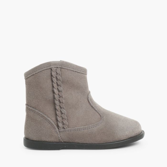 Suede Boots Plaited Side 