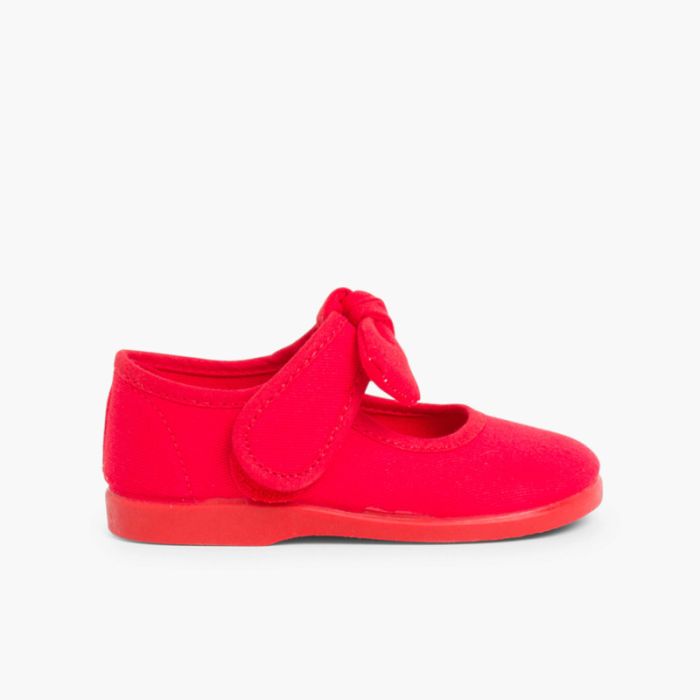 Canvas Mary Janes loop fasteners 