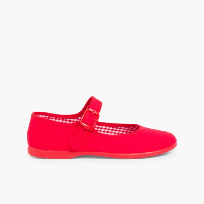 Girls Canvas Mary Jane Shoes - Large Sizes
