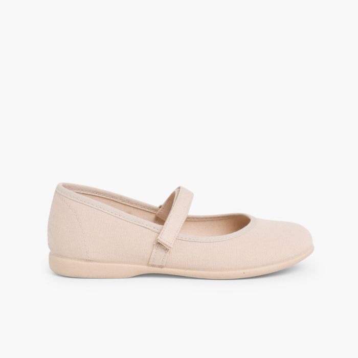 Girls Riptape Canvas Mary Janes