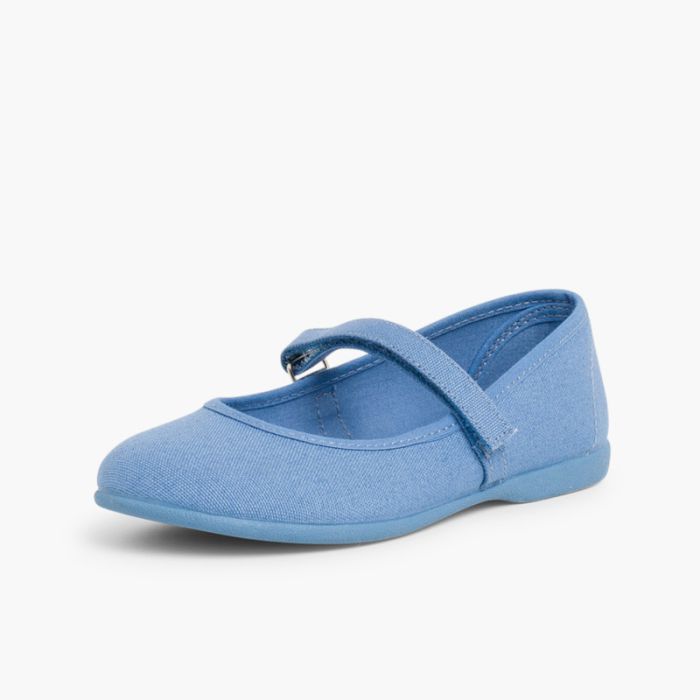 Girls Riptape Canvas Mary Janes
