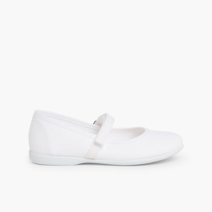 Girls Riptape Canvas Mary Janes
