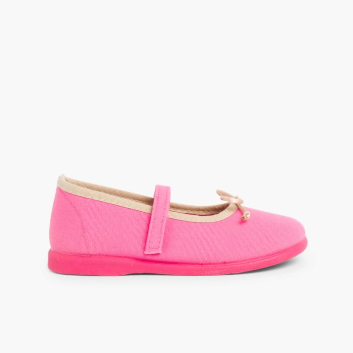 Girls Thin loop fasteners Mary Janes with Ribbon