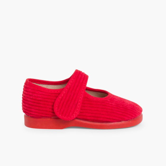 Girls Corduroy Mary Jane Slippers