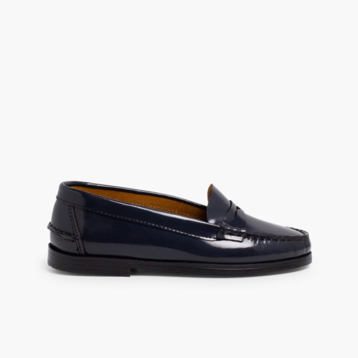 Girls’ Leather School Loafers