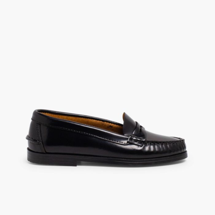 Girls’ Leather School Loafers