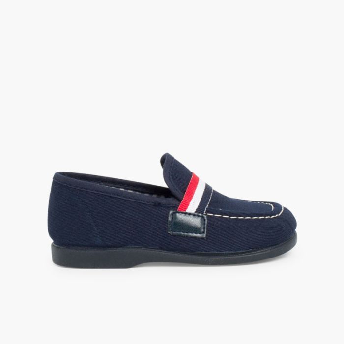 Boys Flag Style Canvas Loafers